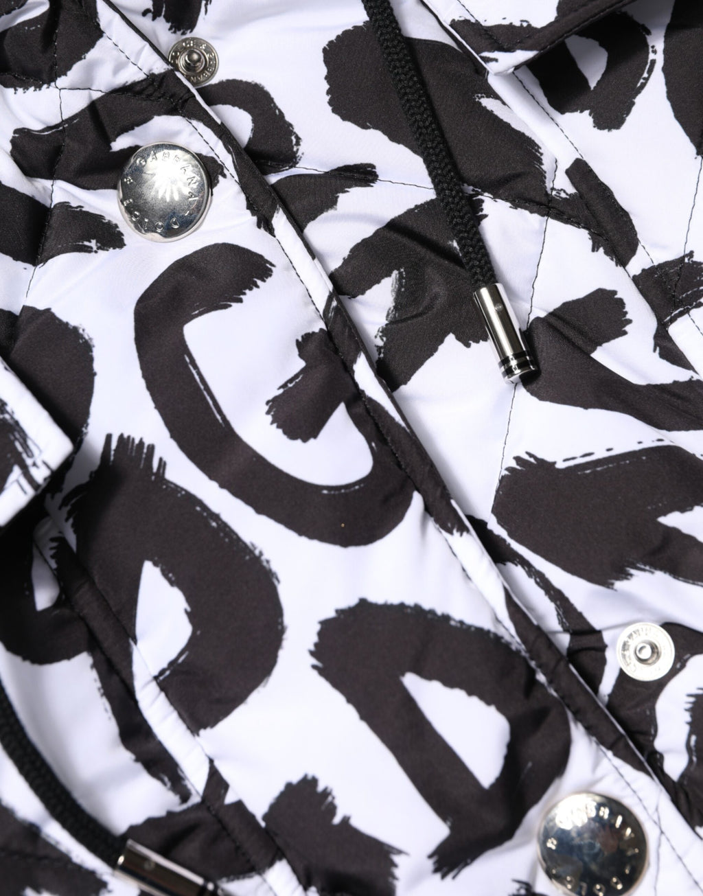 Dolce & Gabbana White DG Mania Hooded Sleeveless Puffer Jacket