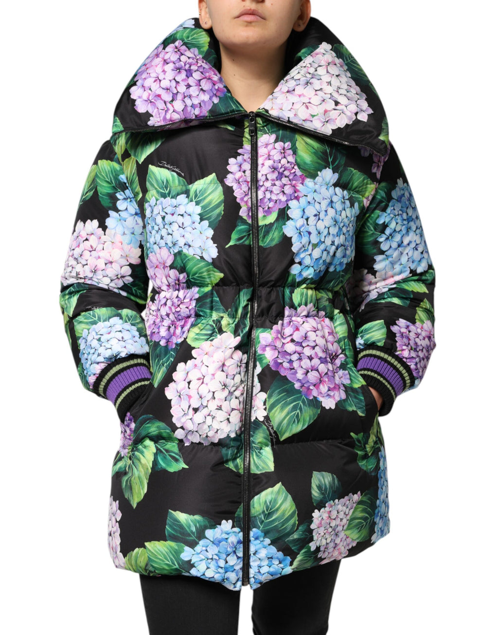 Dolce & Gabbana Multicolor Floral Print Puffer Quilted Jacket