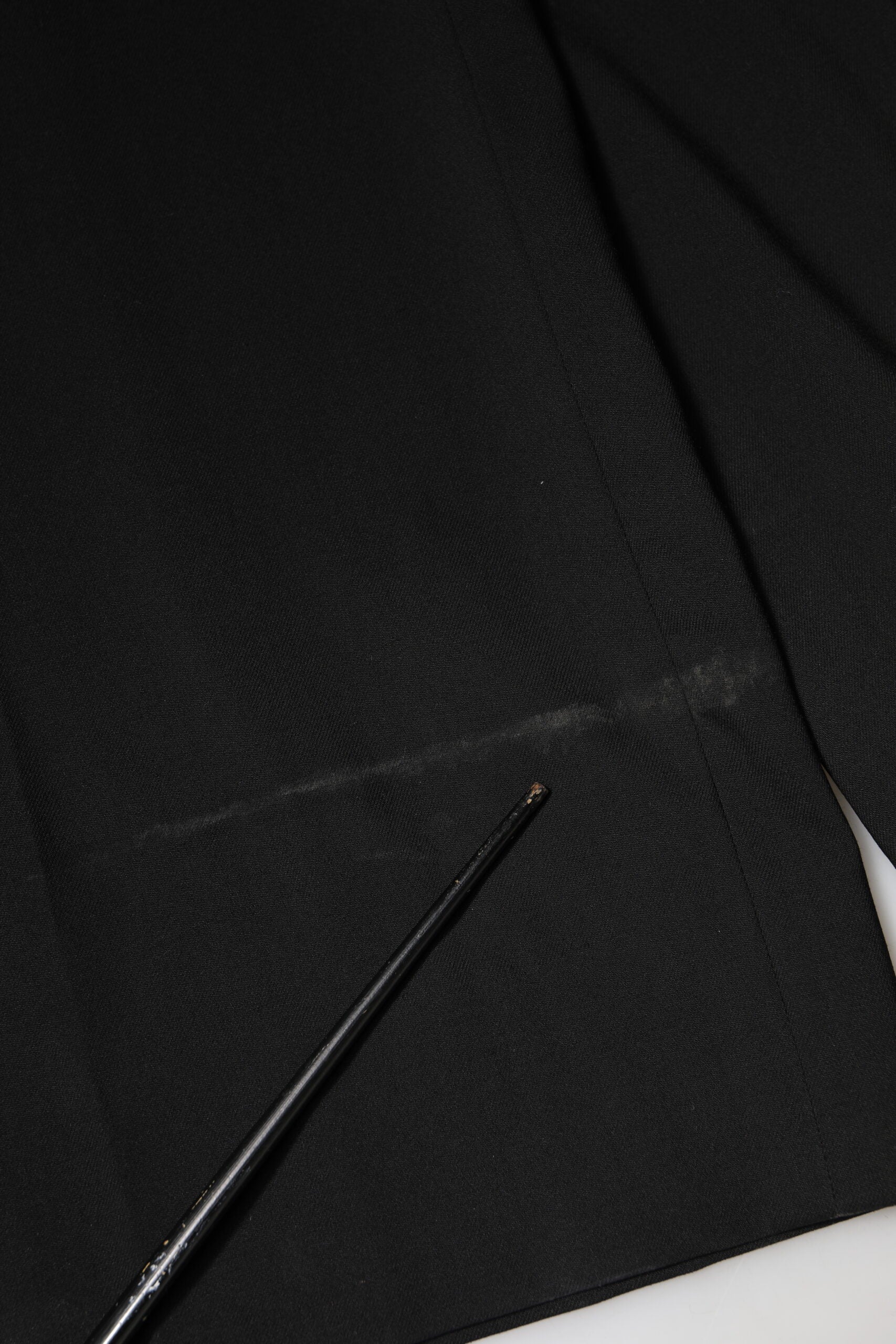 Dolce & Gabbana Black Wool High Waist Wide Leg Pants | Regal Royce