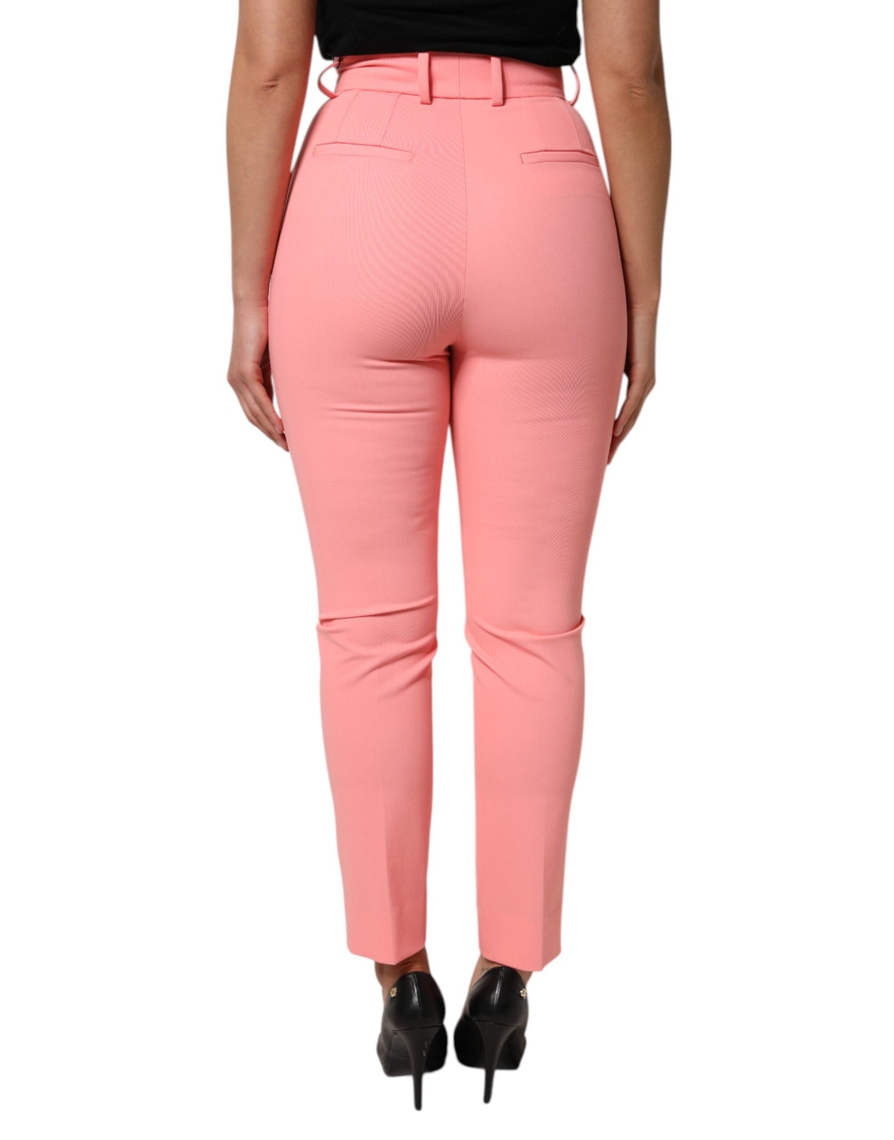 Dolce & Gabbana Pink High Waist Dress Tapered Pants | Regal Royce