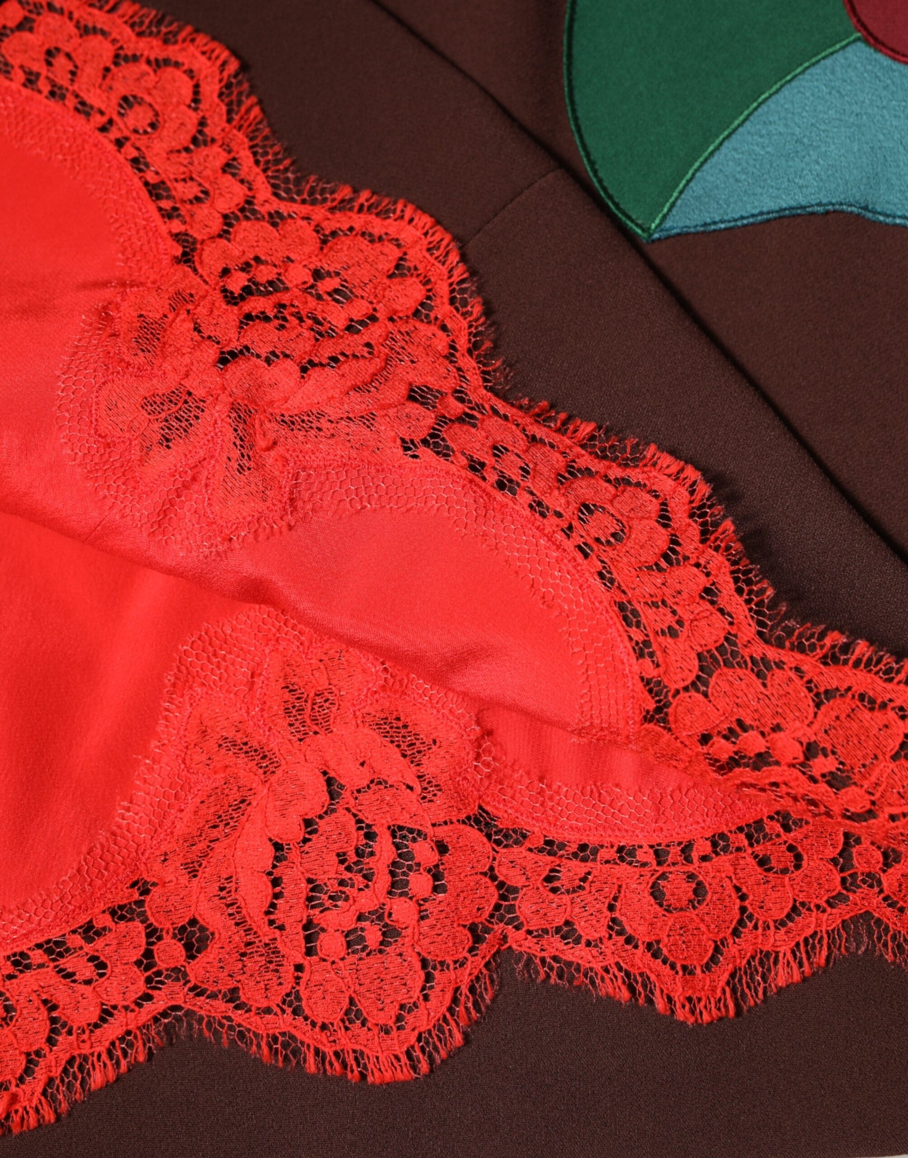 Dolce & Gabbana Brown Floral High Waist Side Slit Skirt | Regal Royce