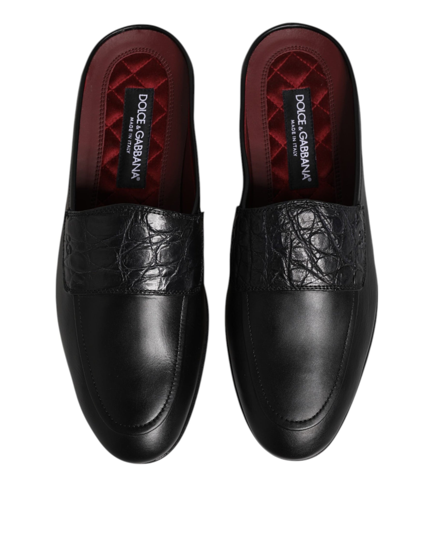 Dolce & Gabbana Black Calfskin Leather Slip On Loafers Shoes | Regal Royce