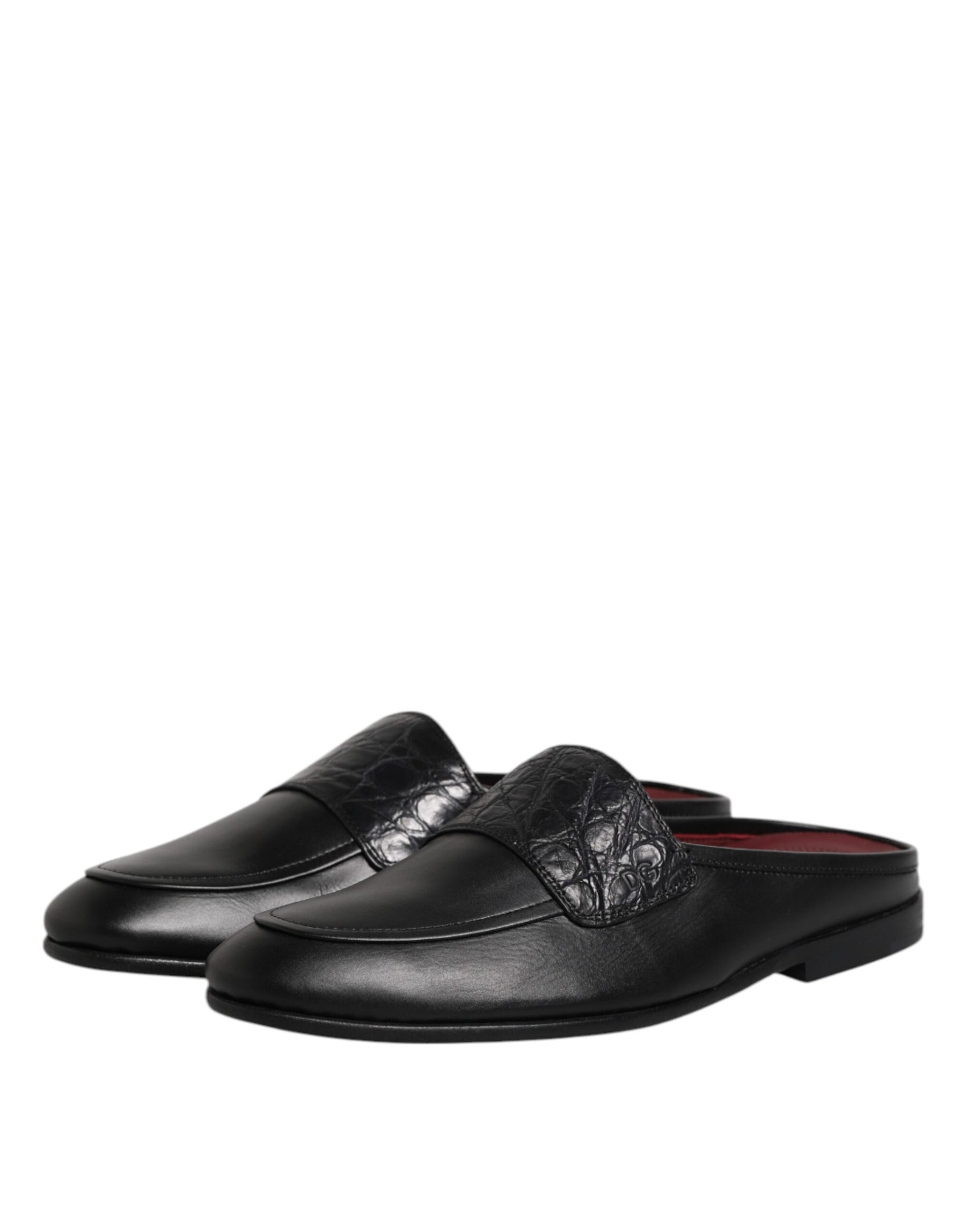 Dolce & Gabbana Black Calfskin Leather Slip On Loafers Shoes | Regal Royce