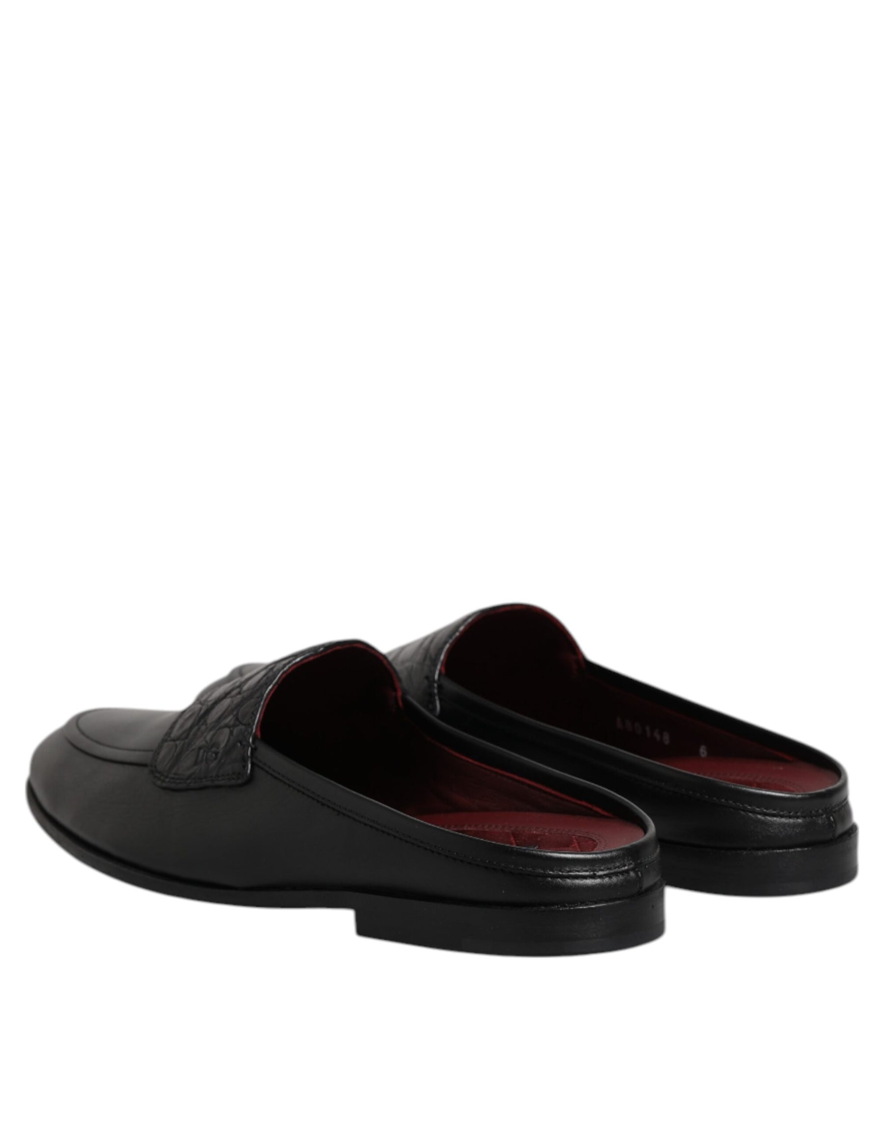 Dolce & Gabbana Black Calfskin Leather Slip On Loafers Shoes | Regal Royce