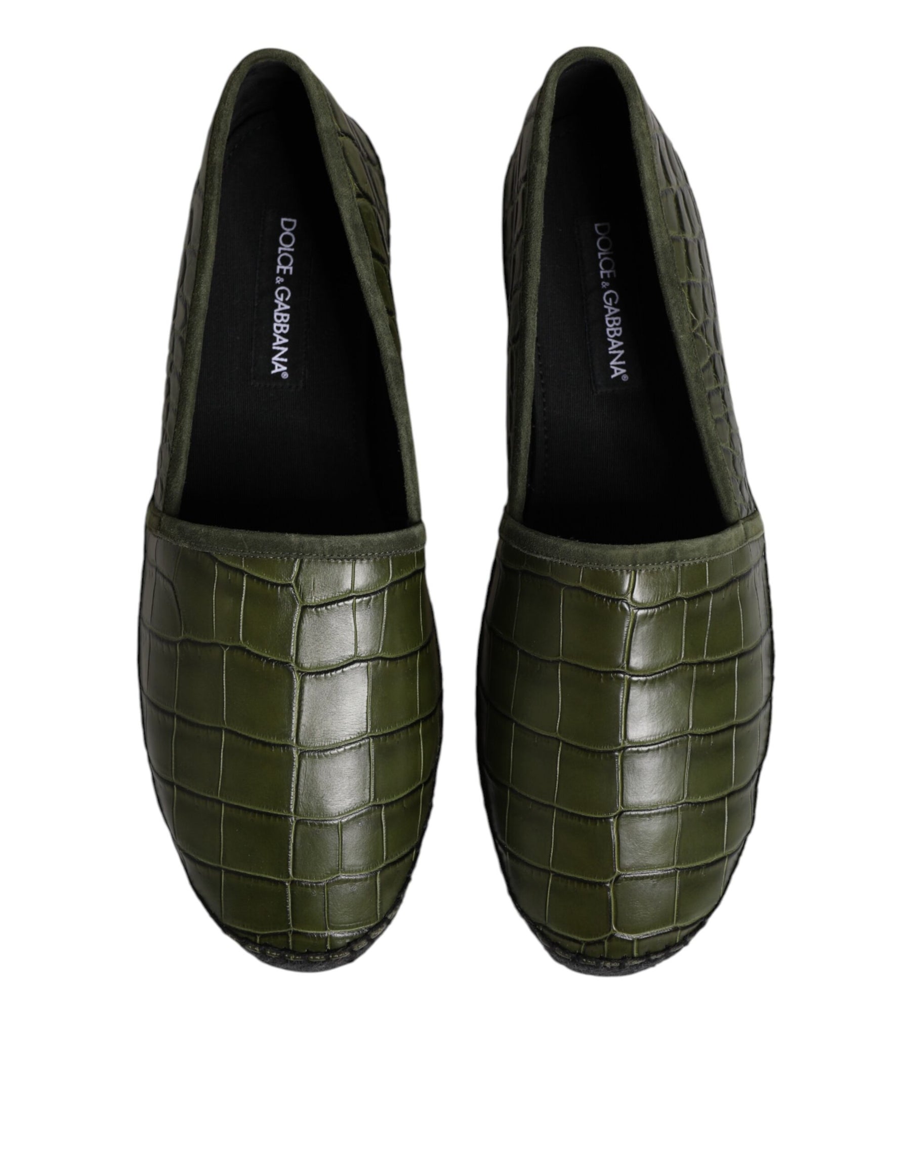Dolce & Gabbana Green Exotic Leather Espadrilles Slip On Shoes | Regal Royce