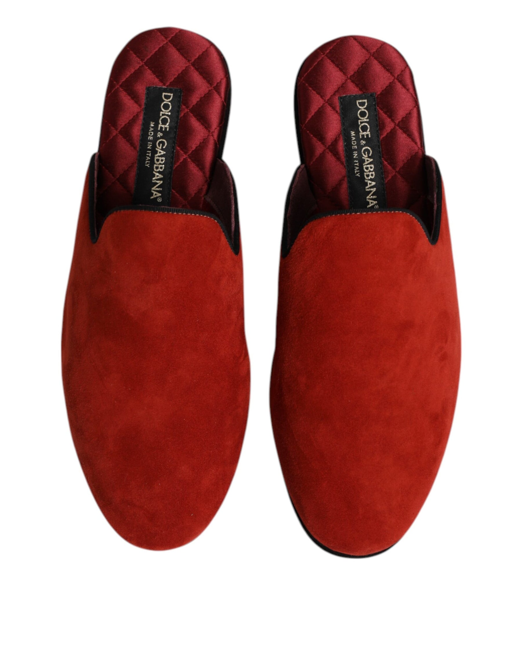 Dolce & Gabbana Orange Suede Slides Flat Slipper Shoes | Regal Royce