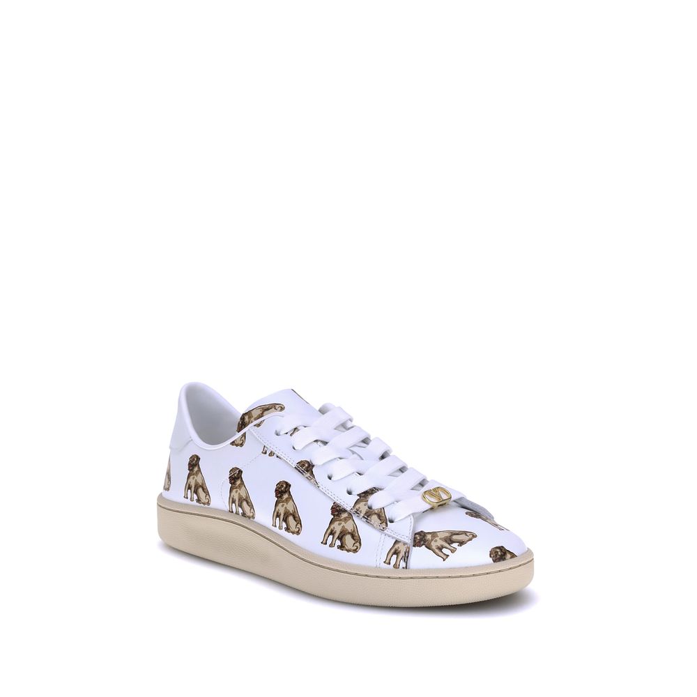 Valentino Garavani White Calf Leather Bos Taurus Low Top Sneakers | Regal Royce