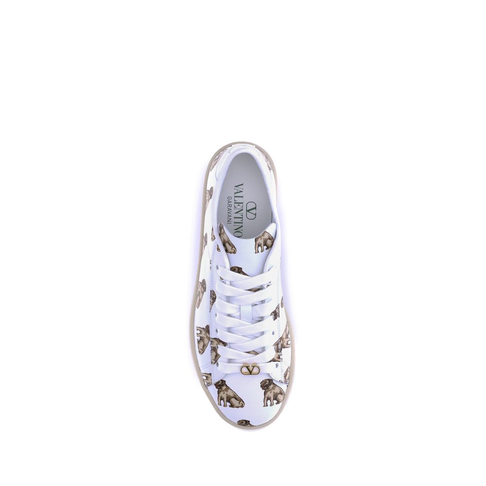 Valentino Garavani White Calf Leather Bos Taurus Low Top Sneakers | Regal Royce