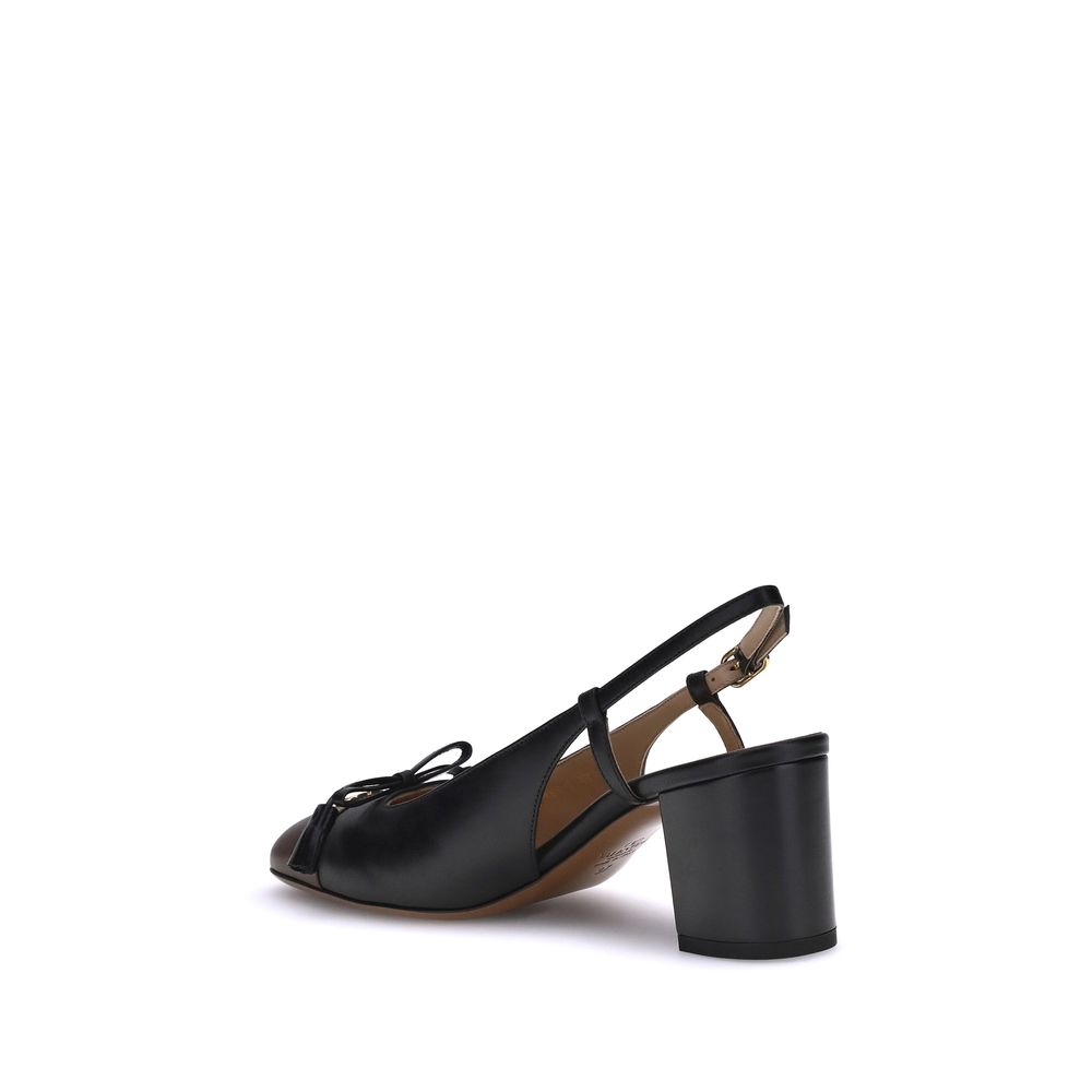 Valentino Garavani Black Calf Leather Bos Taurus Mid Heel Pumps | Regal Royce