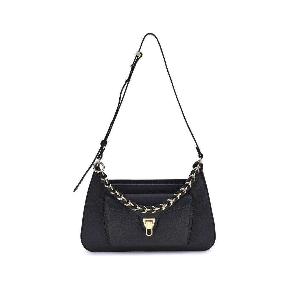 Coccinelle Black Calf Leather Bos Taurus Shoulder Bag | Regal Royce