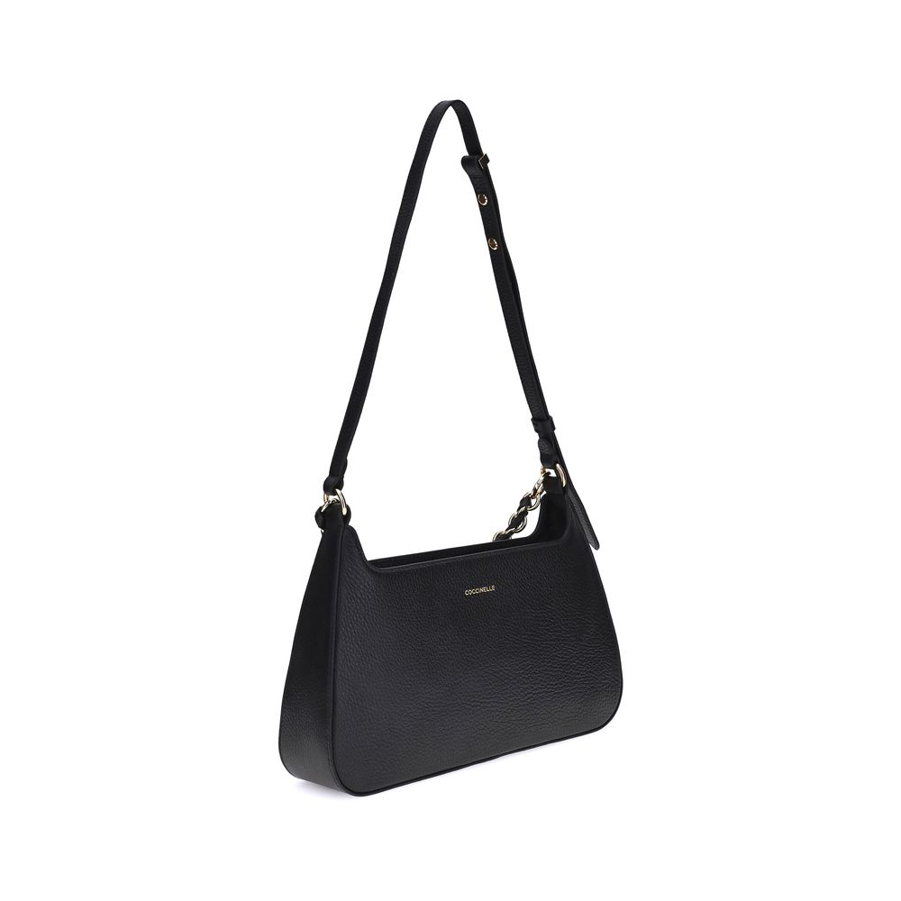 Coccinelle Black Calf Leather Bos Taurus Shoulder Bag | Regal Royce