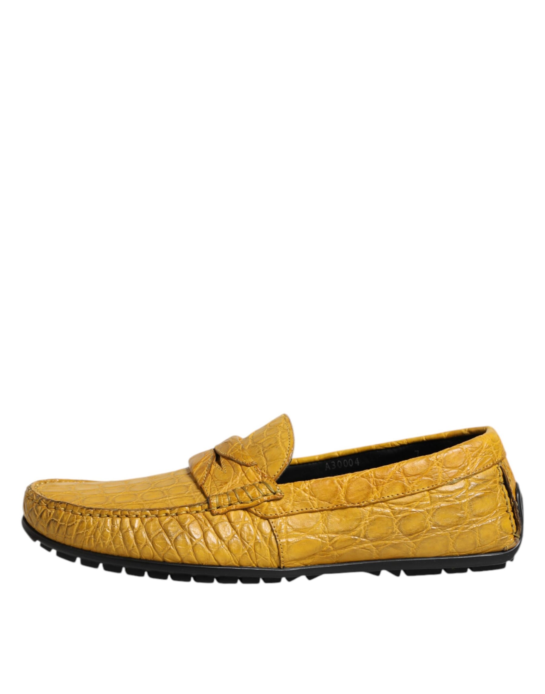Dolce & Gabbana Yellow Exotic Leather Loafers Slip On Shoes | Regal Royce