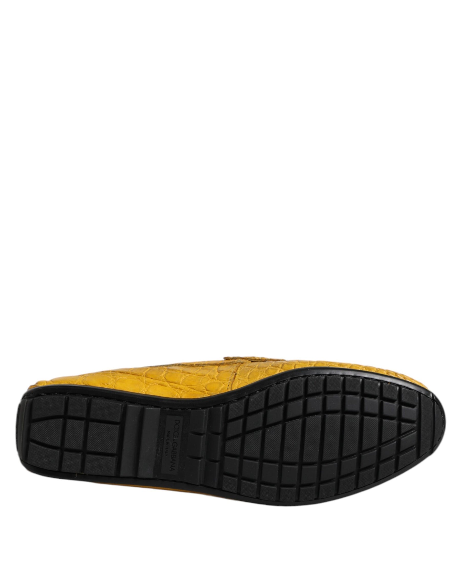 Dolce & Gabbana Yellow Exotic Leather Loafers Slip On Shoes | Regal Royce