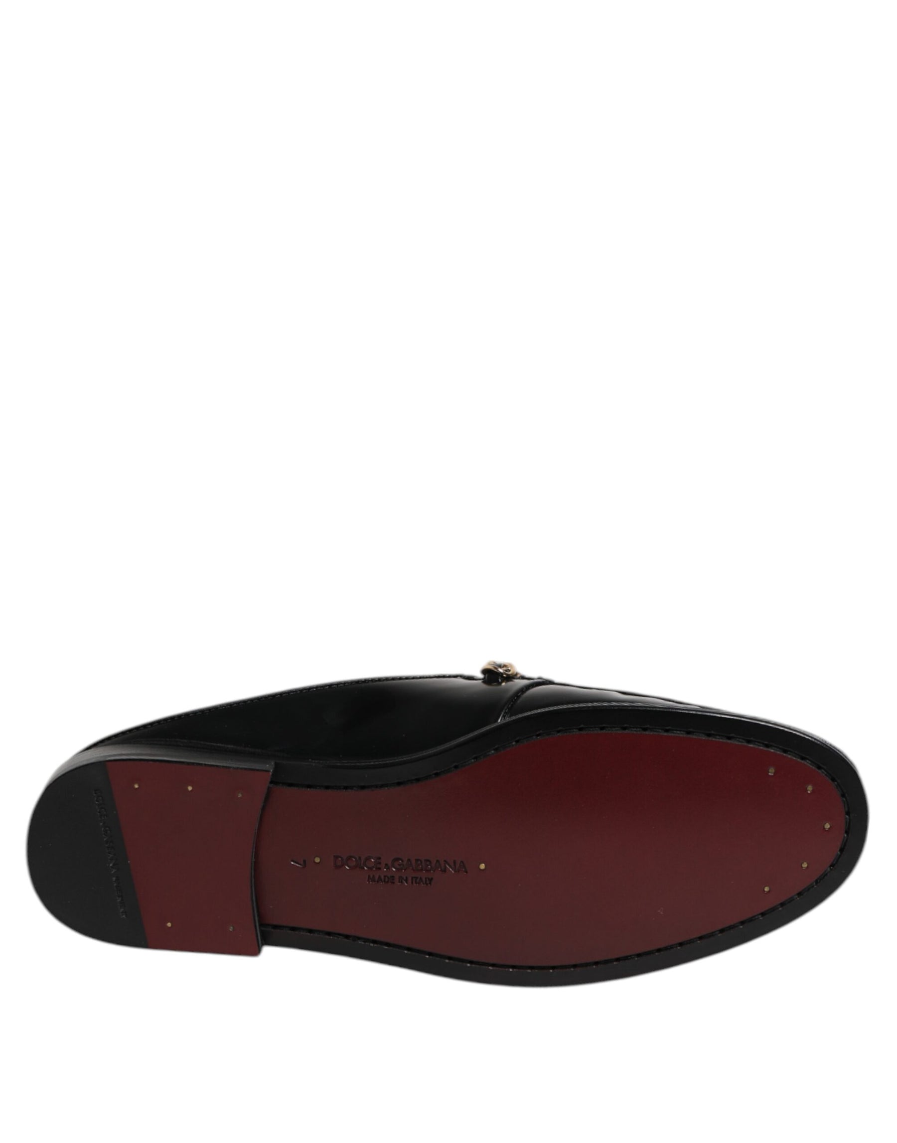 Dolce & Gabbana Black Leather DG Chain Embellished Sandals Shoes | Regal Royce