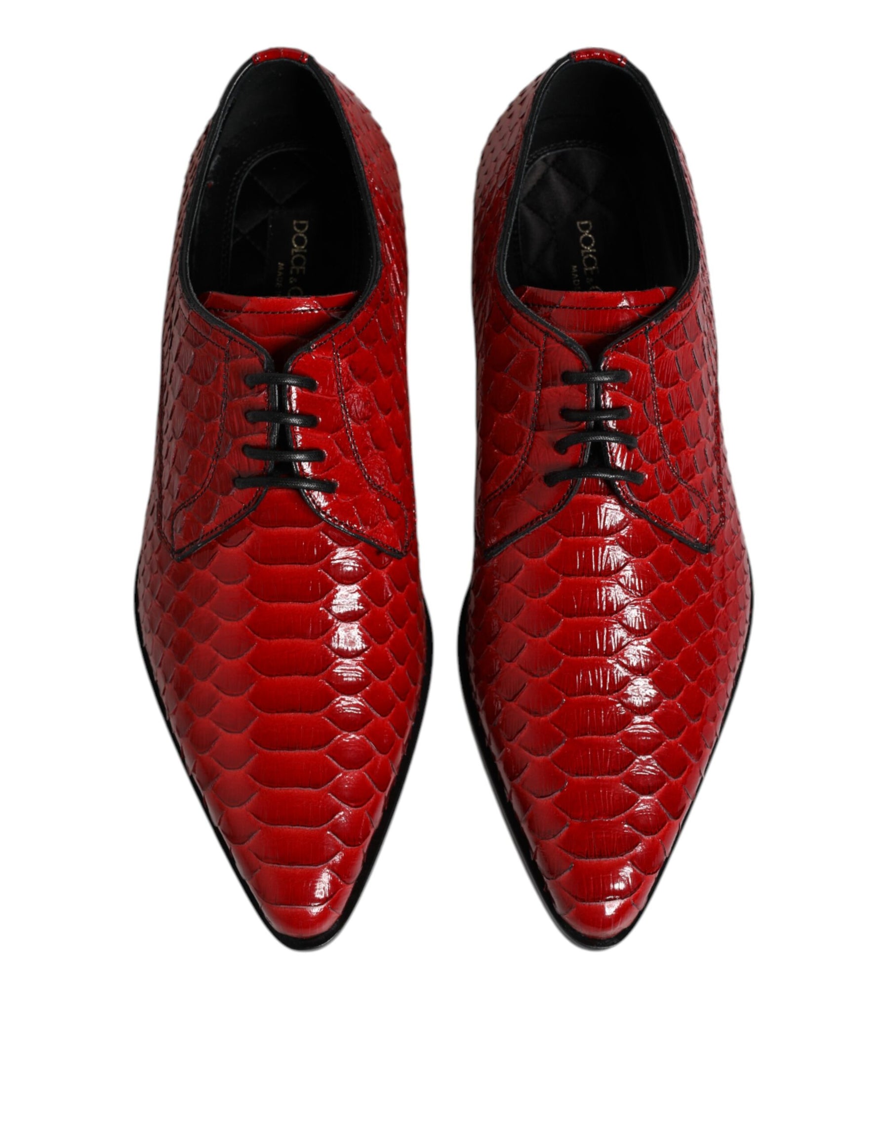 Dolce & Gabbana Red Exotic Leather Lace Up Dress Derby Shoes | Regal Royce