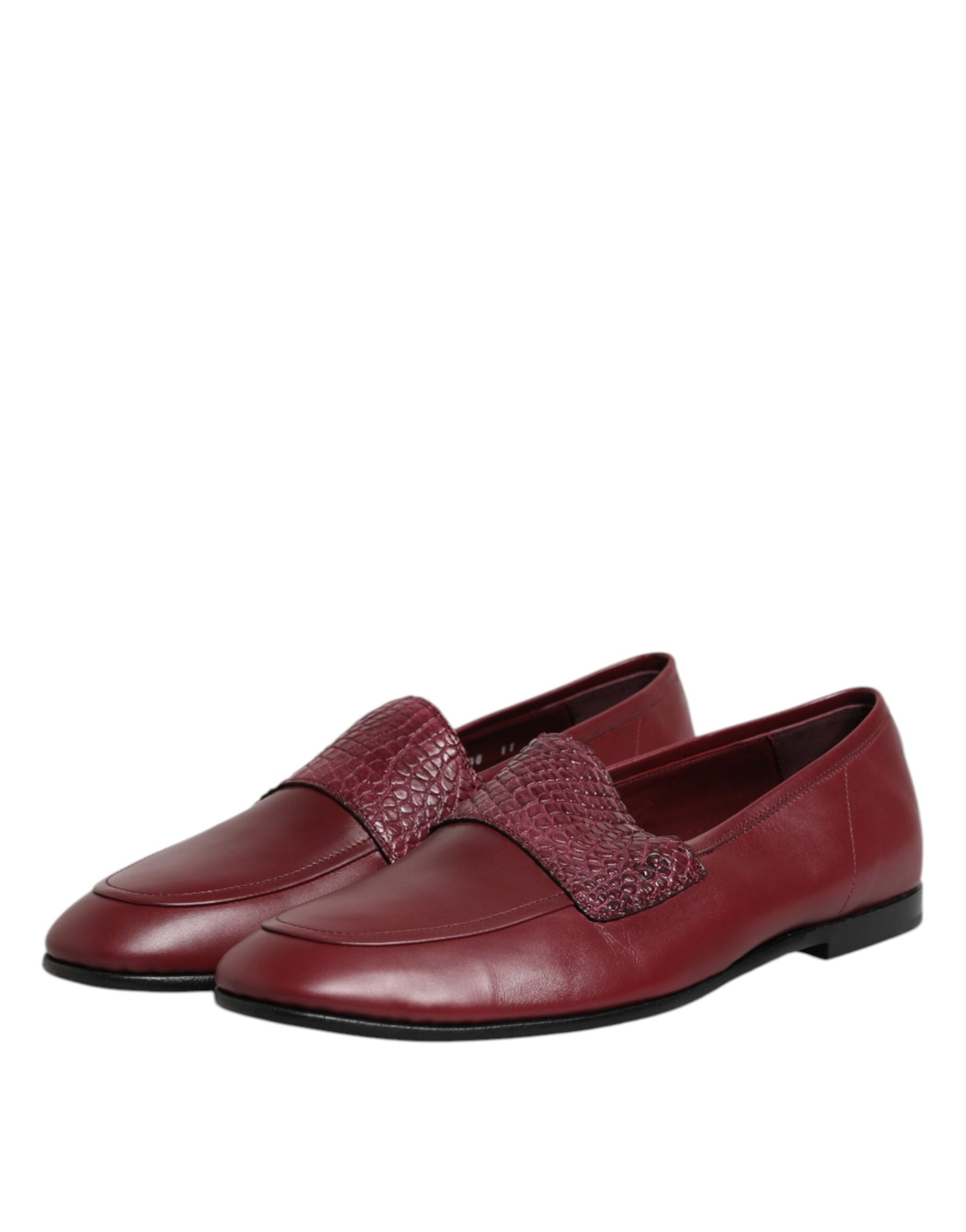 Dolce & Gabbana Burgundy Calfskin Leather Formal Slip On Shoes | Regal Royce