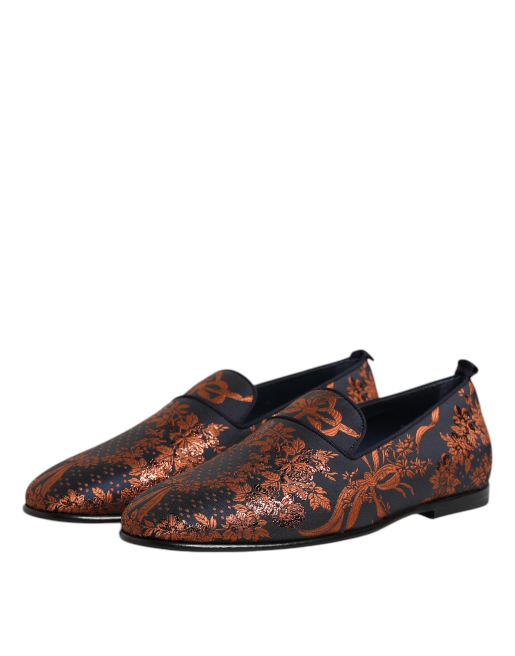 Dolce & Gabbana Black Jacquard Polyester Slip On Loafers Shoes | Regal Royce