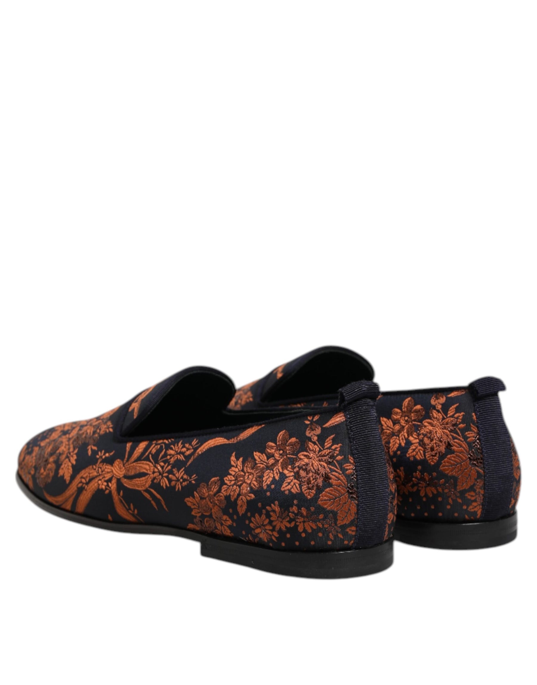 Dolce & Gabbana Black Jacquard Polyester Slip On Loafers Shoes | Regal Royce