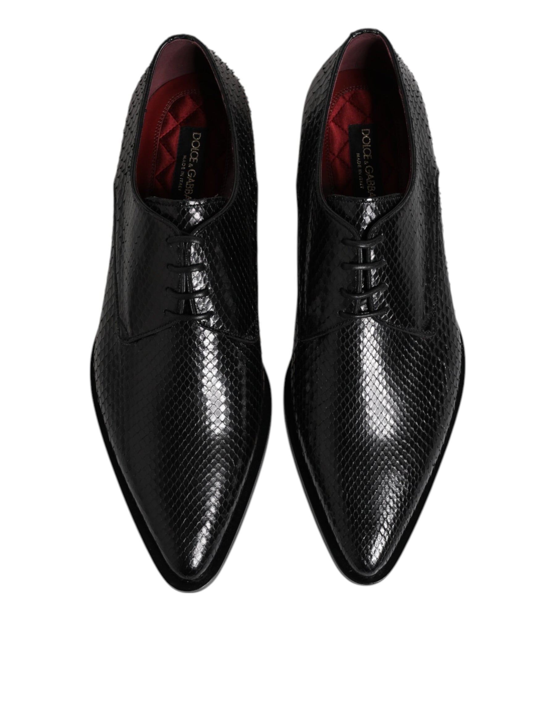 Dolce & Gabbana Black Leather Lace Up Dress Men Derby Shoes | Regal Royce