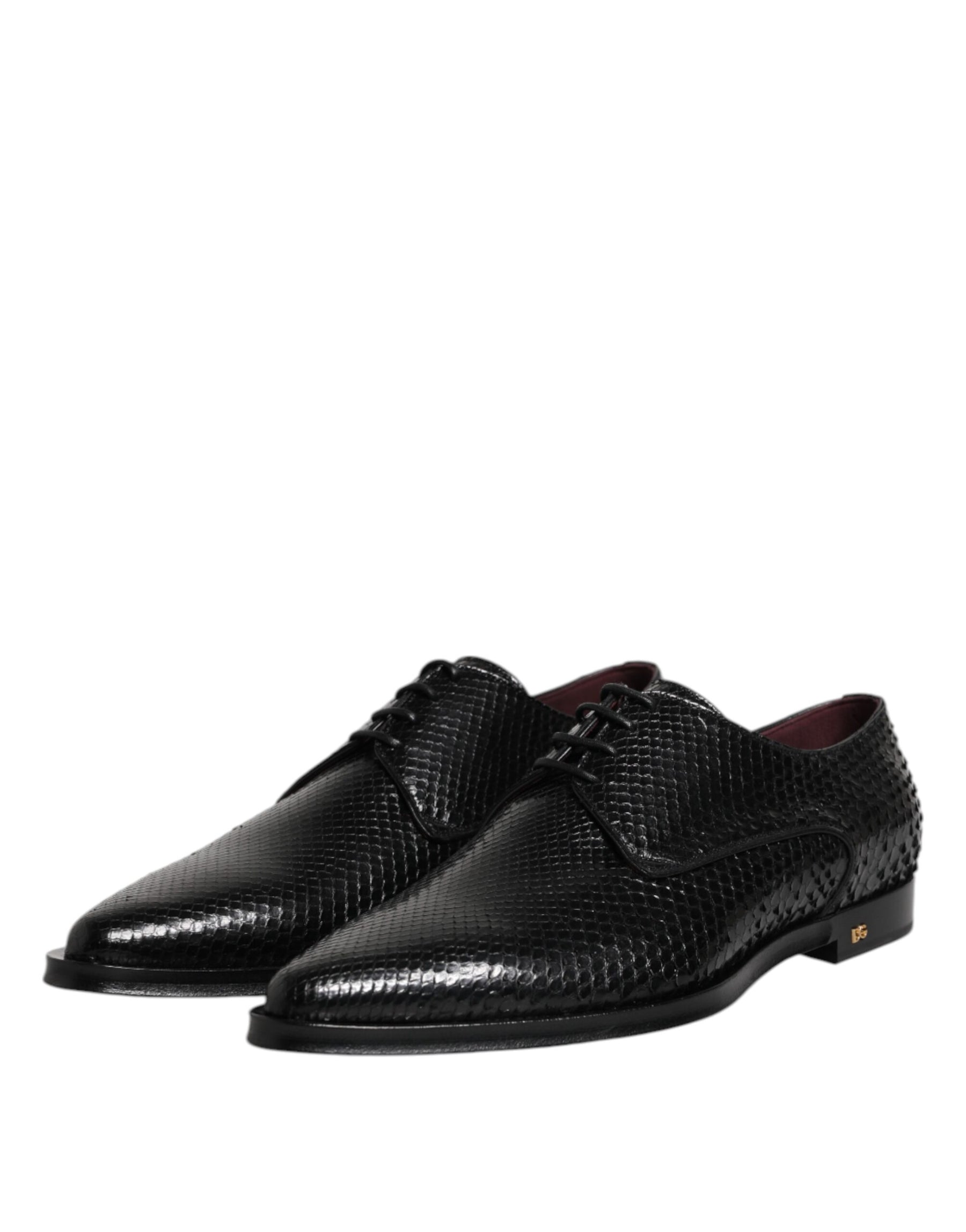 Dolce & Gabbana Black Leather Lace Up Dress Men Derby Shoes | Regal Royce