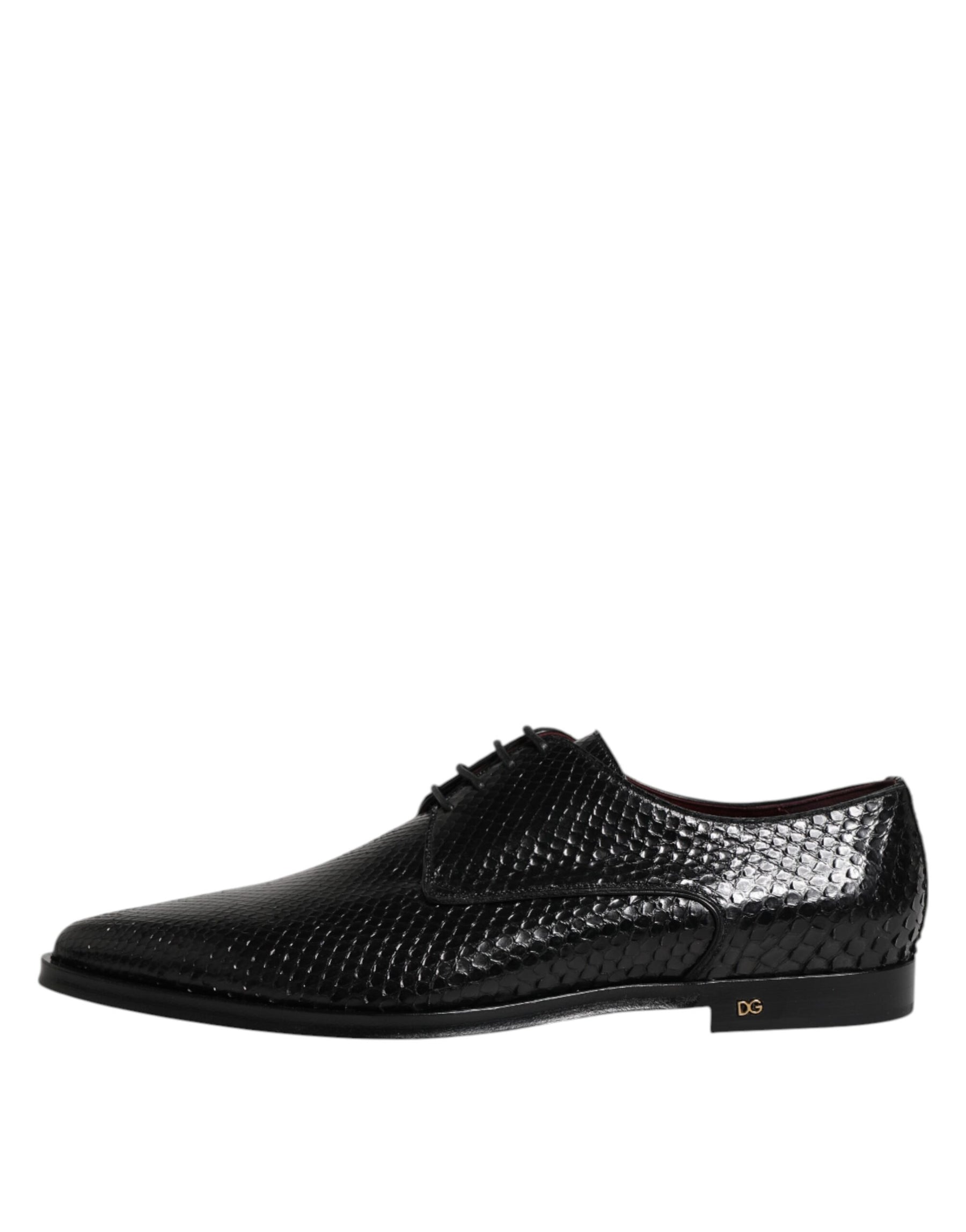 Dolce & Gabbana Black Leather Lace Up Dress Men Derby Shoes | Regal Royce