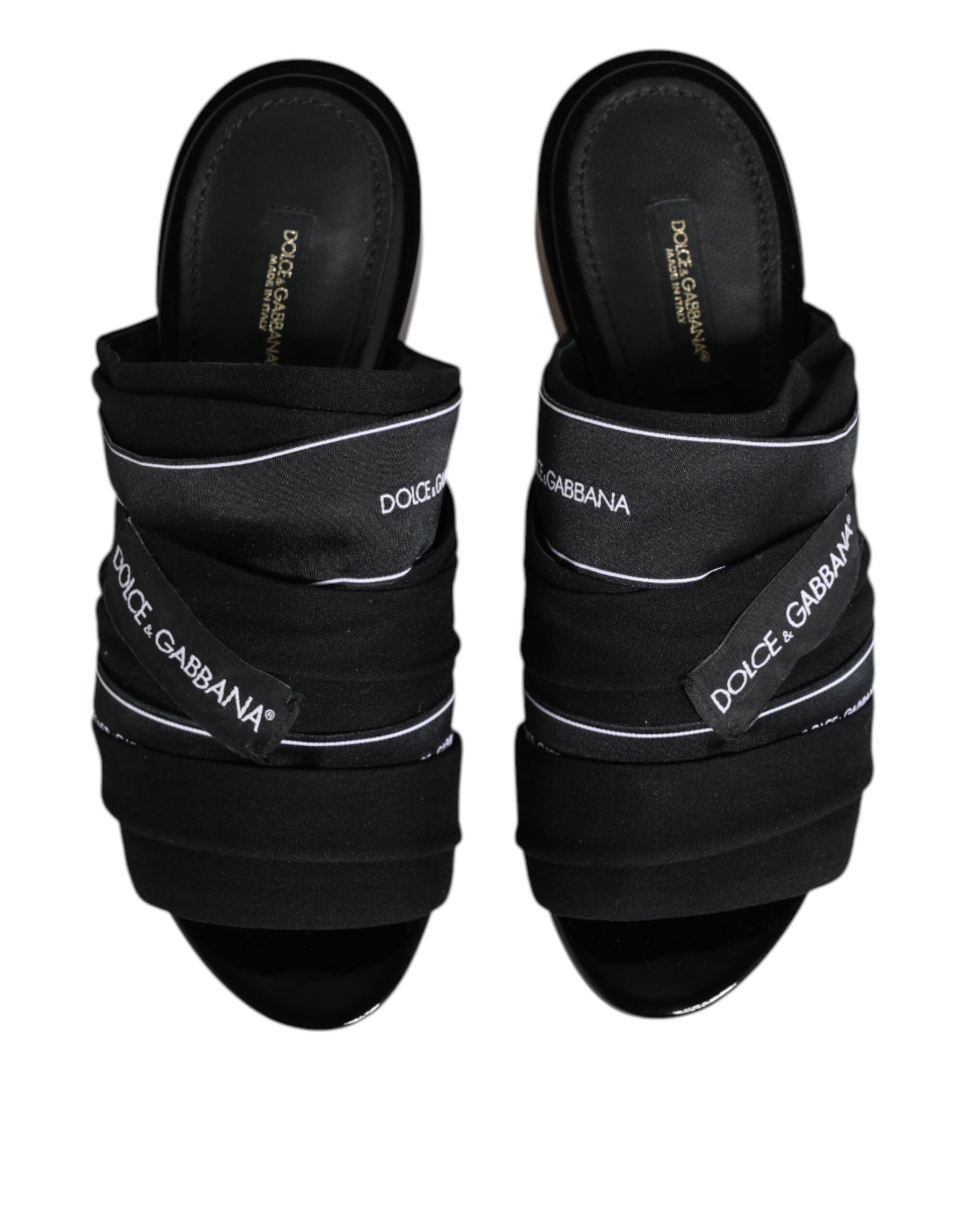 Dolce & Gabbana Black Slides Slip On Sandals Shoes | Regal Royce