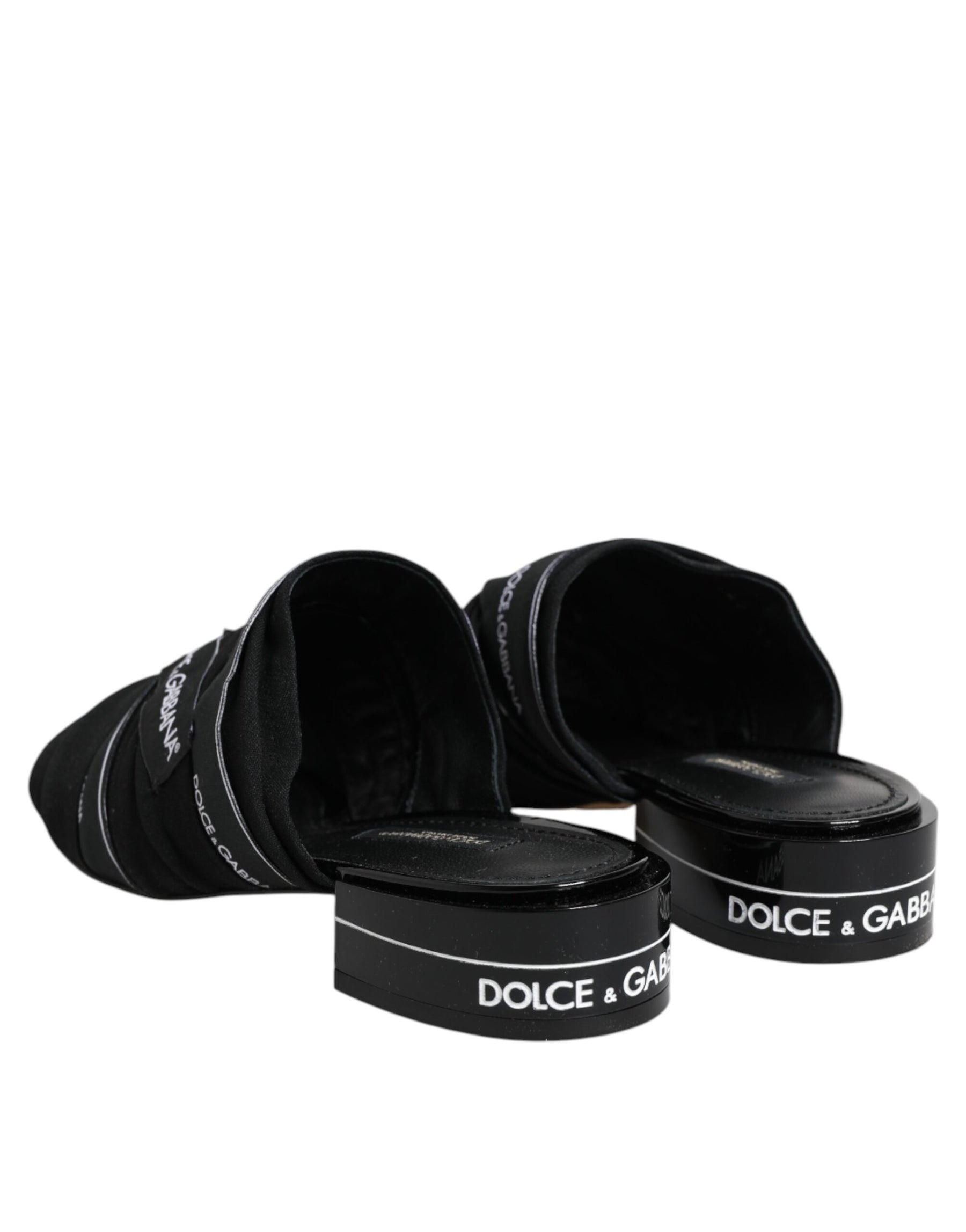 Dolce & Gabbana Black Slides Slip On Sandals Shoes | Regal Royce