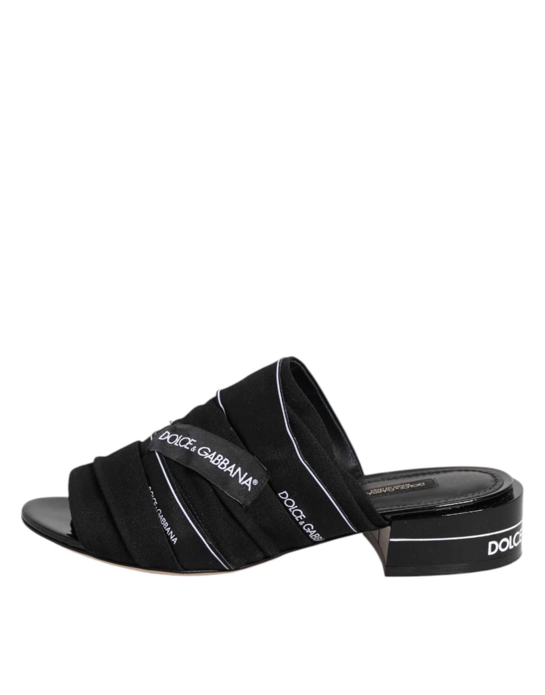 Dolce & Gabbana Black Slides Slip On Sandals Shoes | Regal Royce