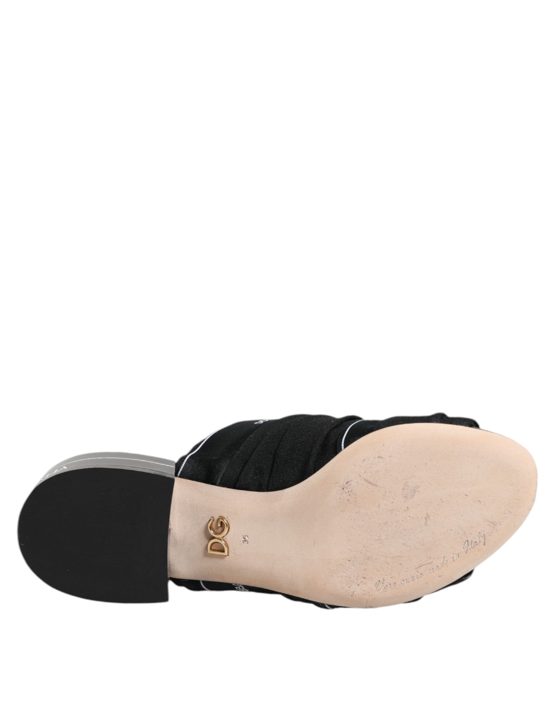 Dolce & Gabbana Black Slides Slip On Sandals Shoes | Regal Royce