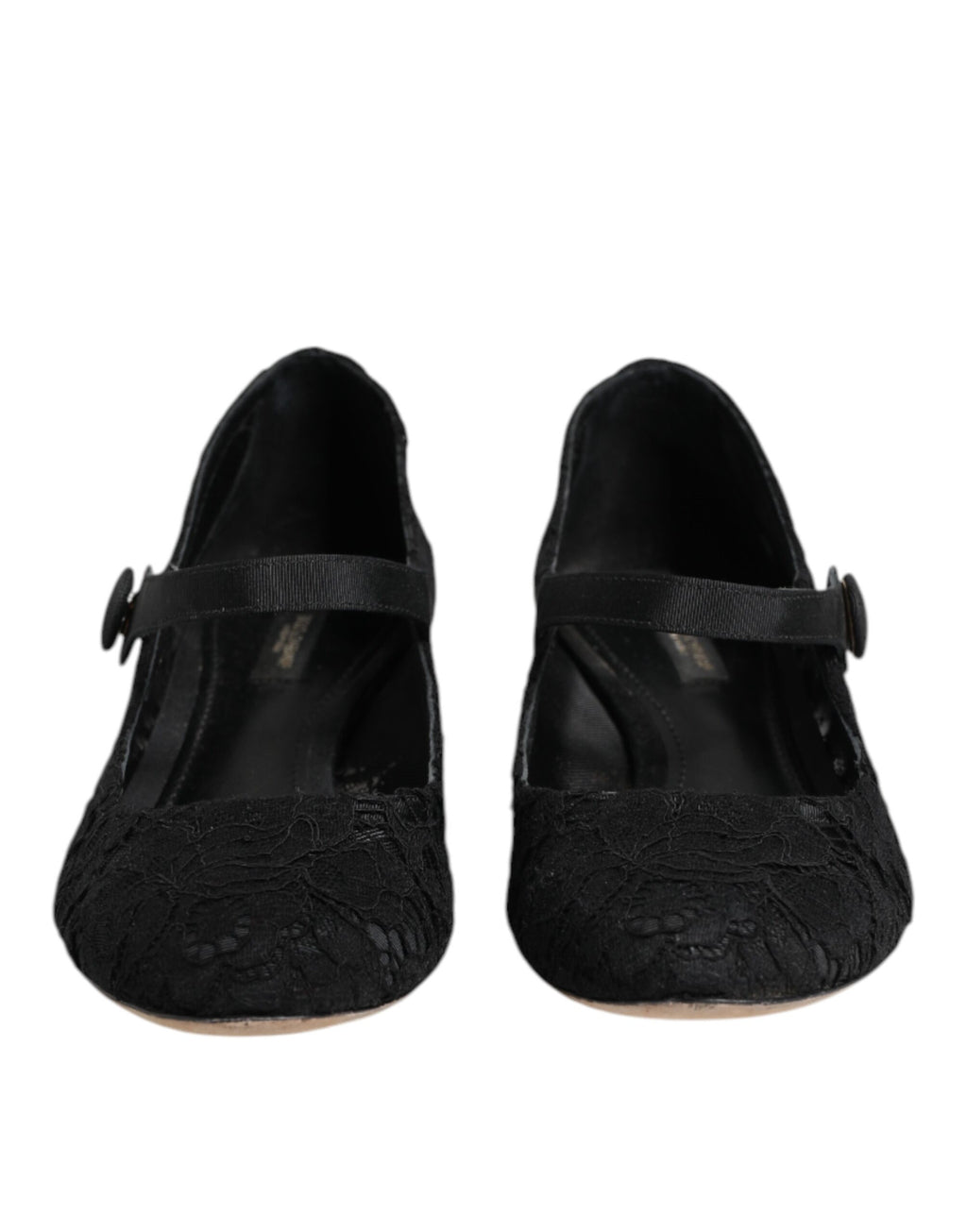 Dolce & Gabbana Black Vally Taormina Floral Lace Pumps Shoes