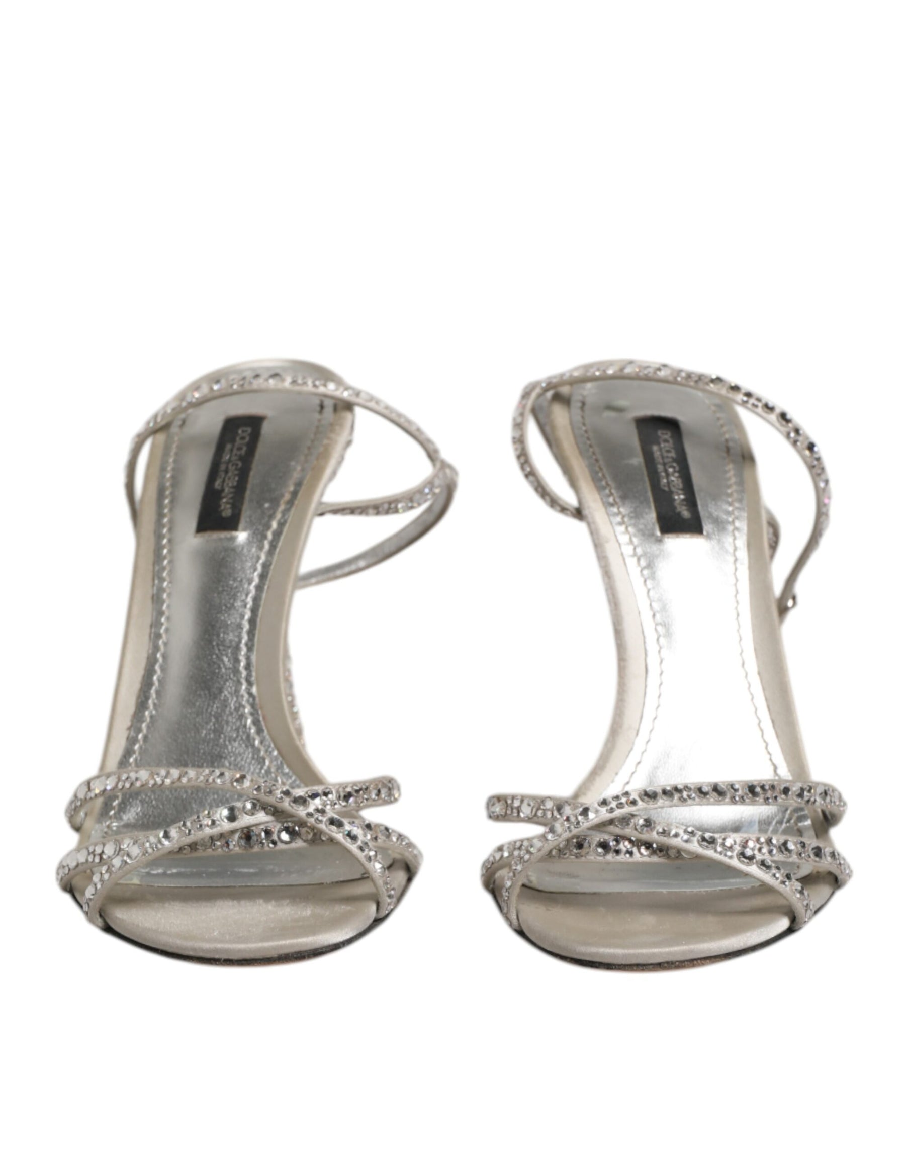 Dolce & Gabbana Silver Strass Ankle Strap KEIRA Sandals Shoes | Regal Royce