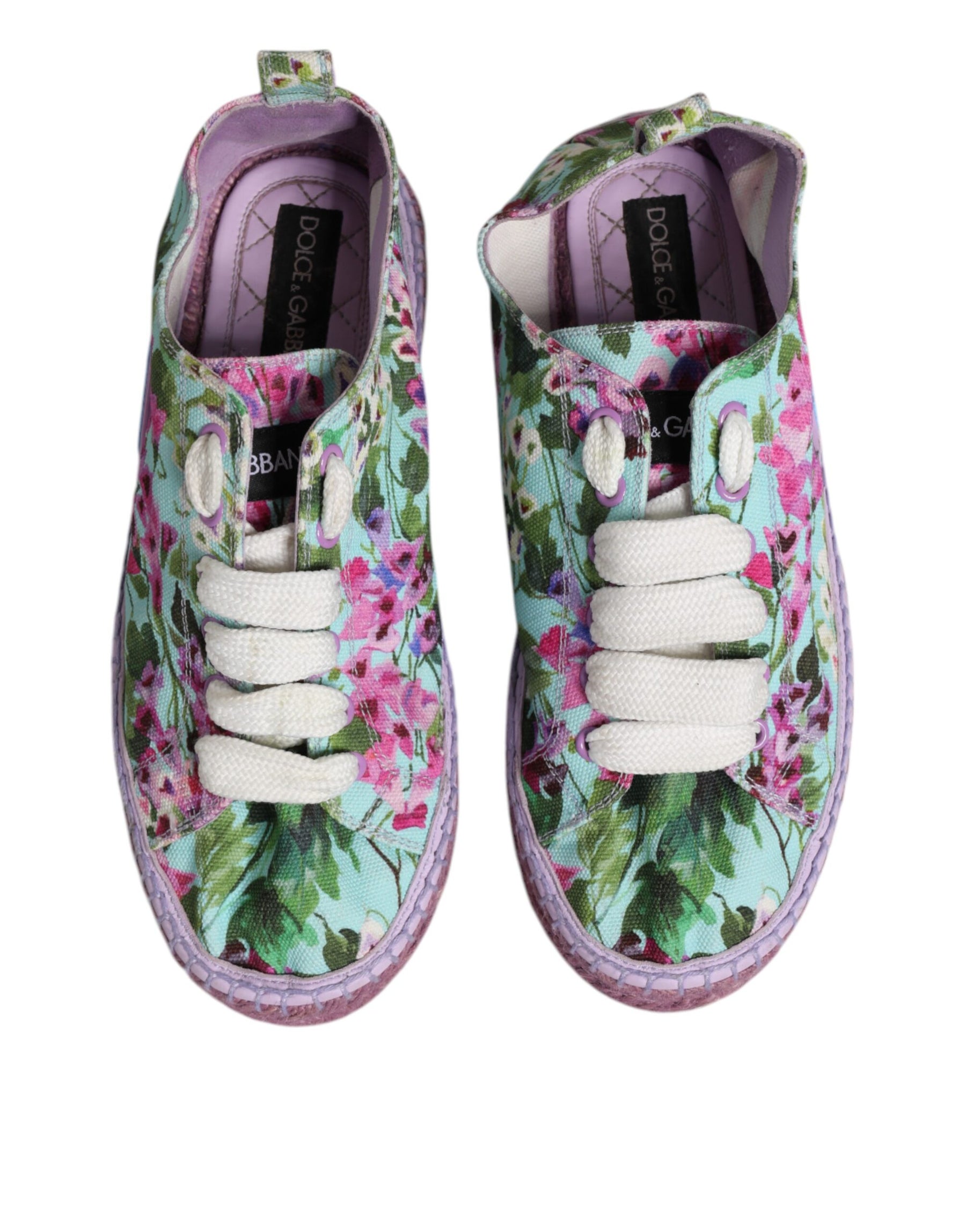 Dolce & Gabbana Multicolor Canvas Espadrilles Sneakers Shoes | Regal Royce
