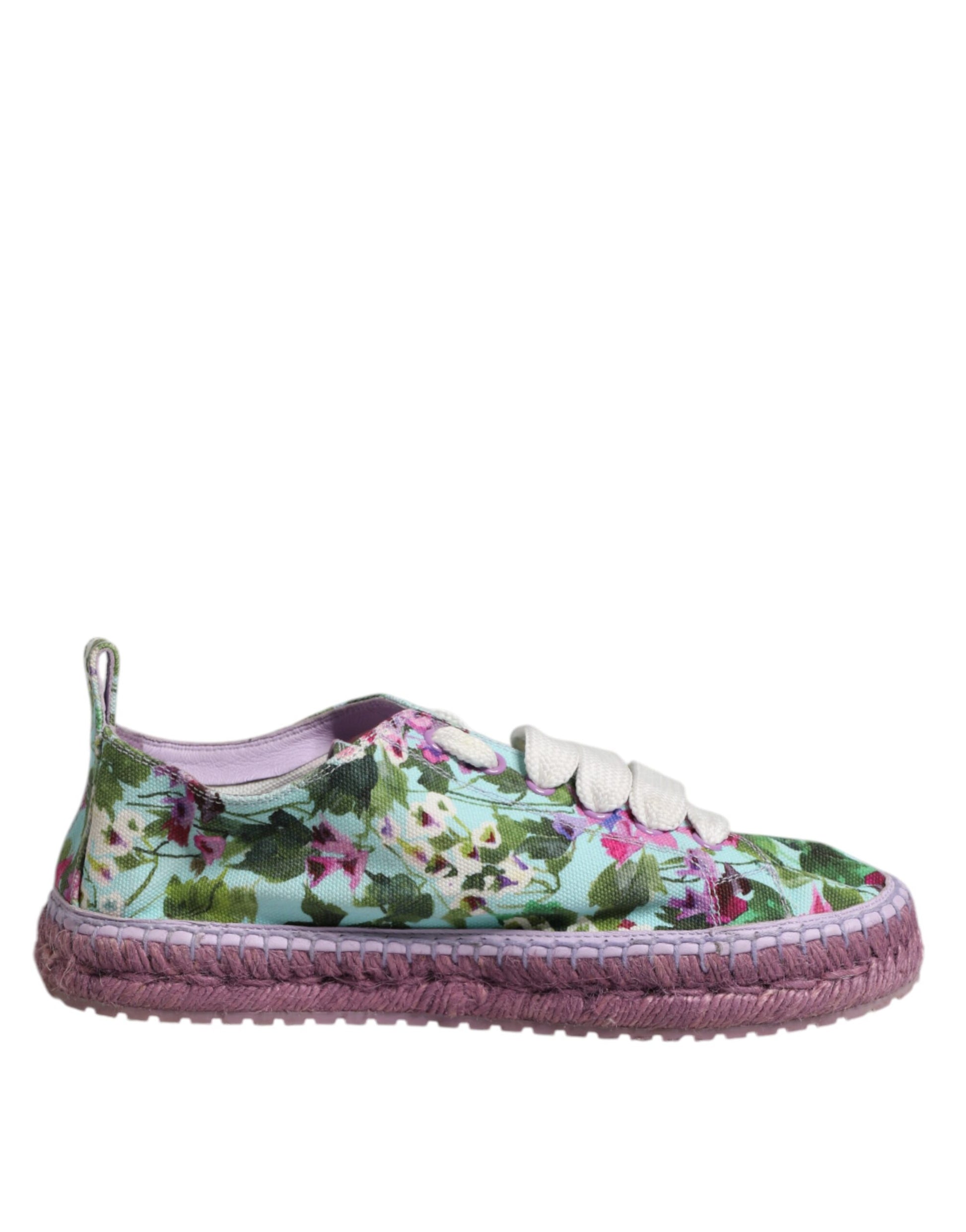 Dolce & Gabbana Multicolor Canvas Espadrilles Sneakers Shoes