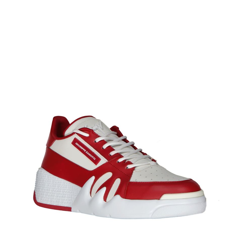 Giuseppe Zanotti Red Calfskin Low Top Sneakers