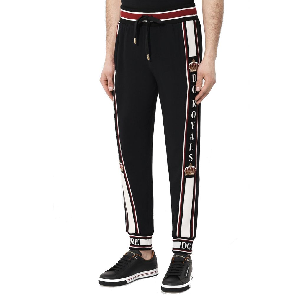 Dolce & Gabbana Black Elastane Athletic Pants