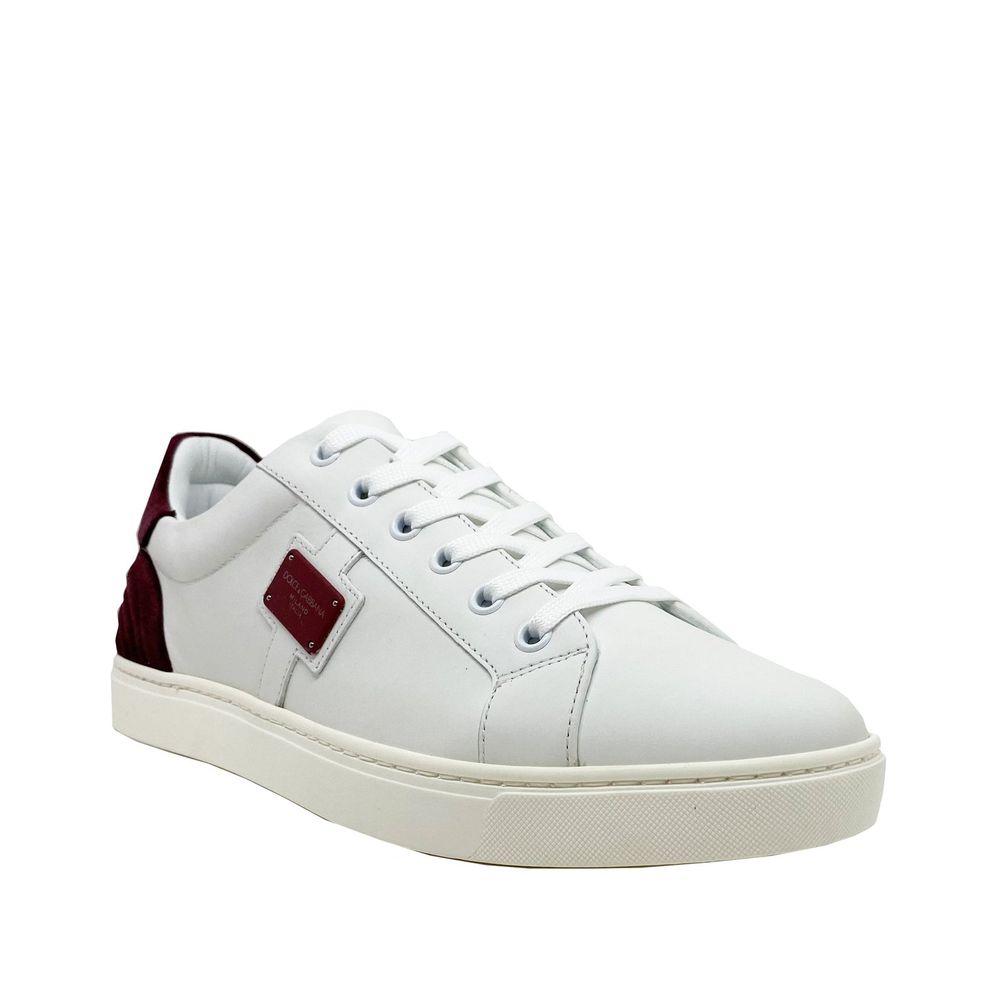 Dolce & Gabbana White Calfskin Low Top Sneakers