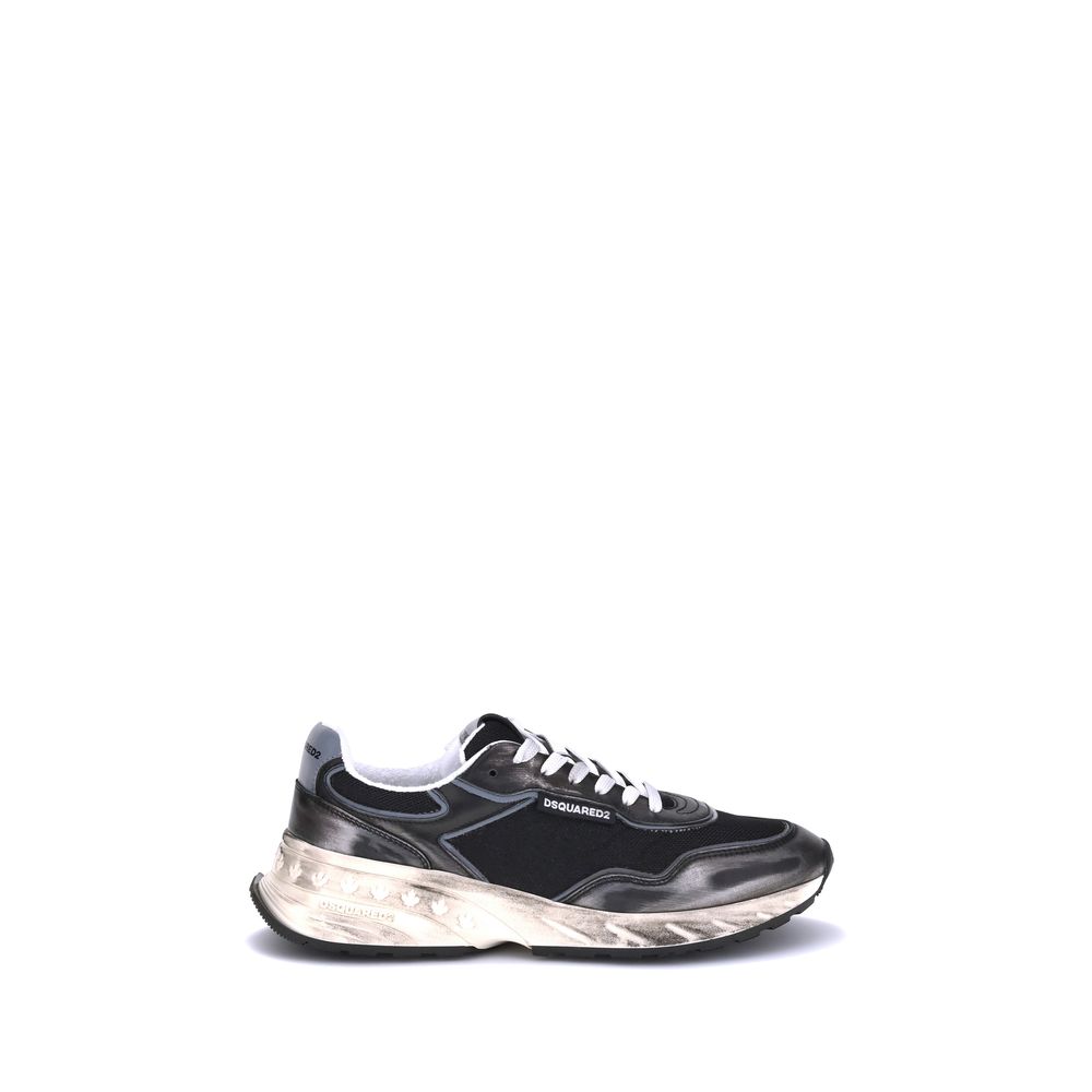 Dsquared² Black Calf Leather Bos Taurus Athletic Sneakers | Regal Royce