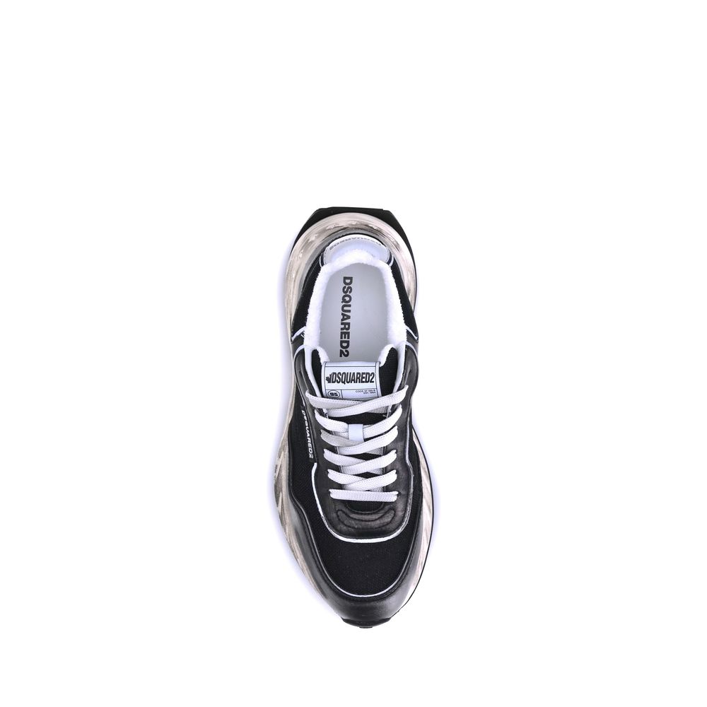 Dsquared² Black Calf Leather Bos Taurus Athletic Sneakers | Regal Royce