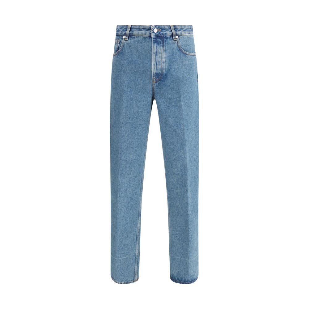 Valentino Blue Cotton Straight-Leg Jeans | Regal Royce