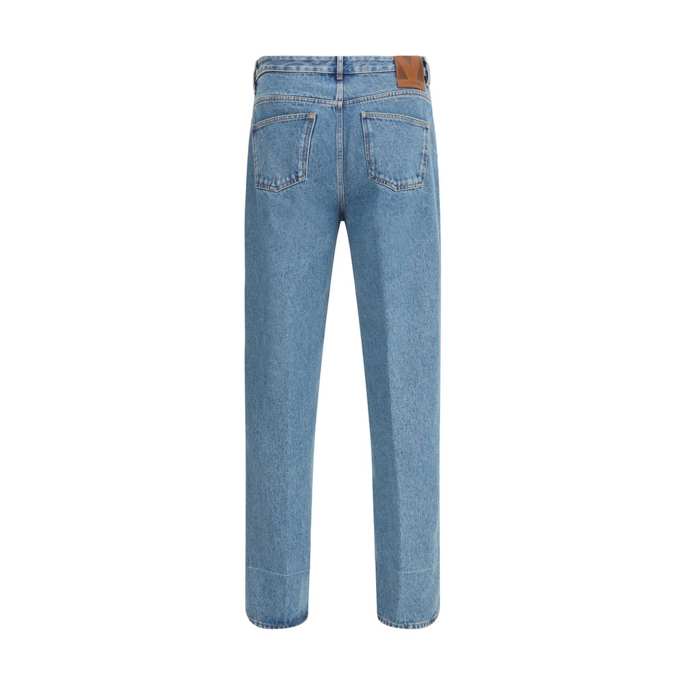 Valentino Blue Cotton Straight-Leg Jeans | Regal Royce