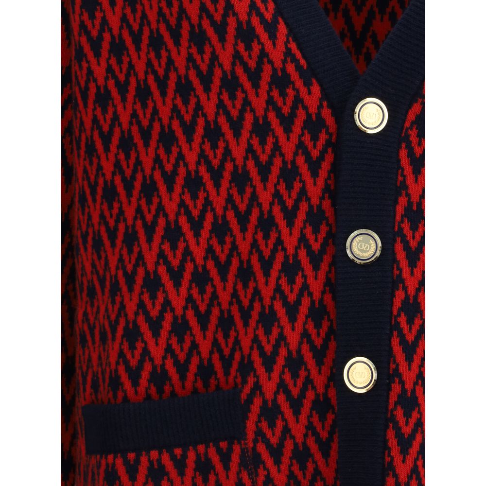 Valentino Multicolor Fleece Wool Cardigan | Regal Royce