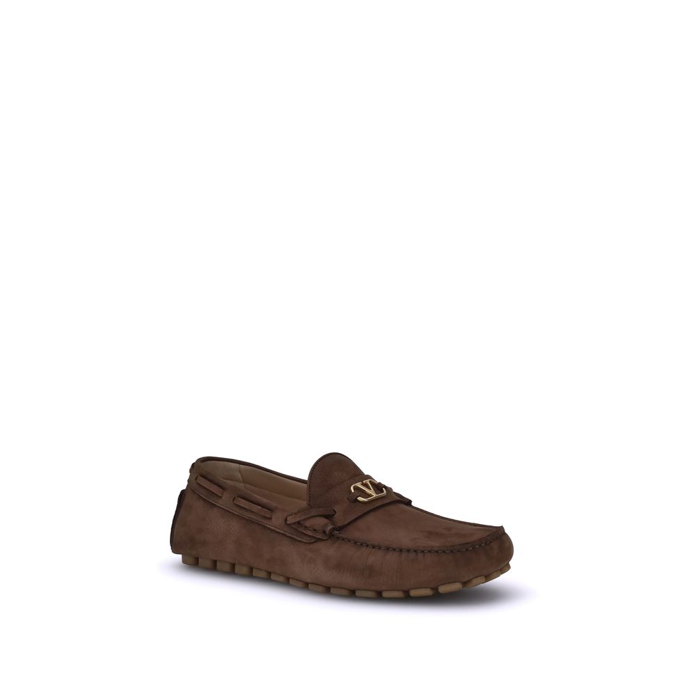 Valentino Garavani Brown Rubber Slip-On Loafers | Regal Royce