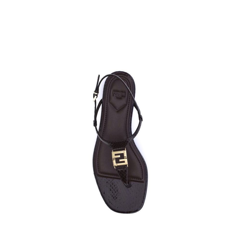 Fendi Multicolor Calf Leather Bos Taurus Flat Sandals | Regal Royce