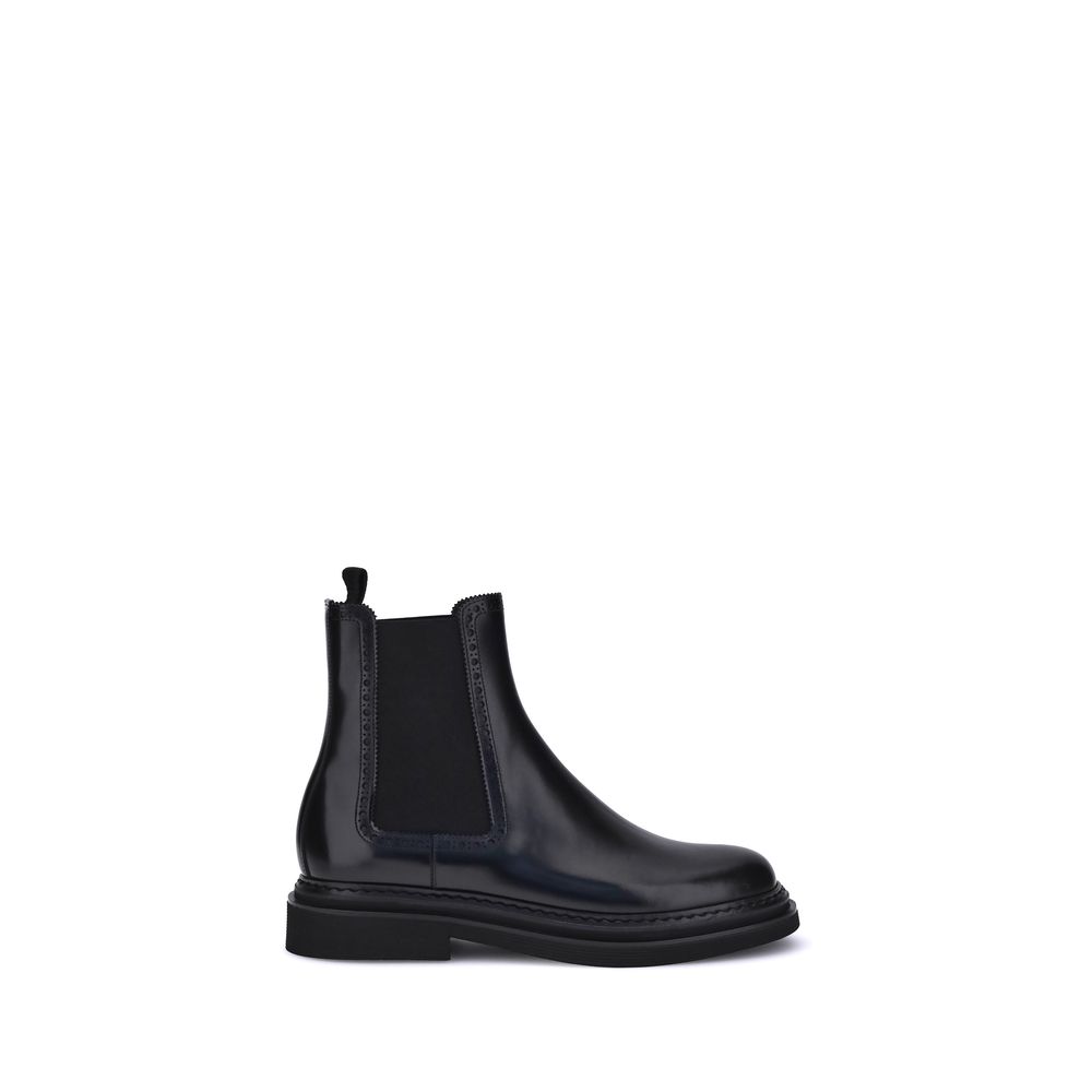 Dolce & Gabbana Black Calf Leather Bos Taurus Chelsea Boots | Regal Royce