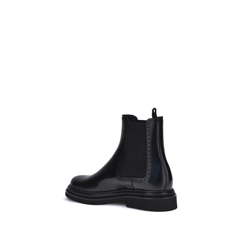 Dolce & Gabbana Black Calf Leather Bos Taurus Chelsea Boots | Regal Royce