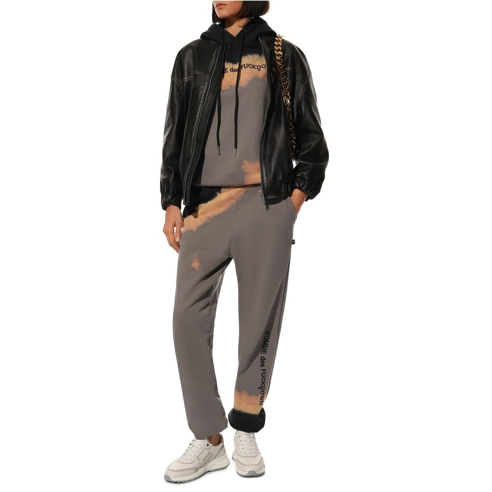 Comme Des Fuckdown Gray Cotton Women Track Pant