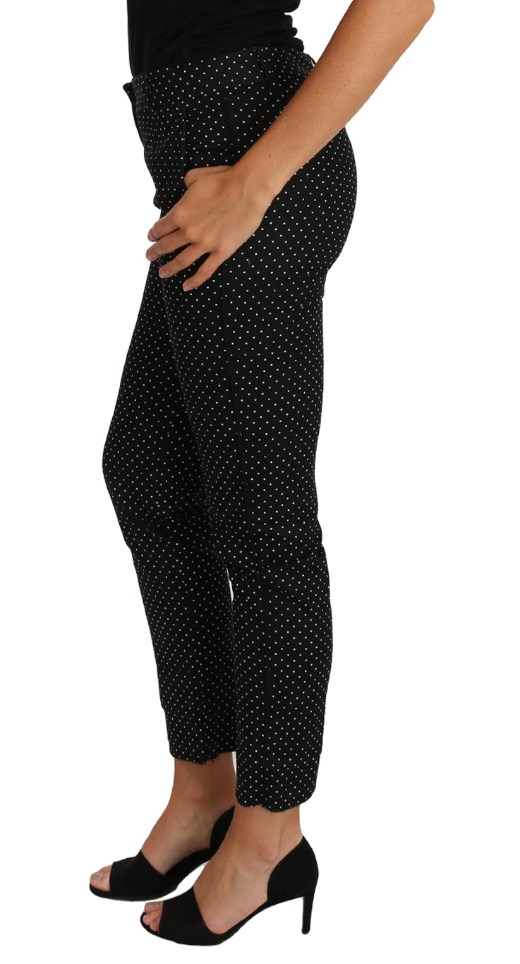 Dolce & Gabbana Black Dress Polka Dot Cropped Straight Pants | Regal Royce