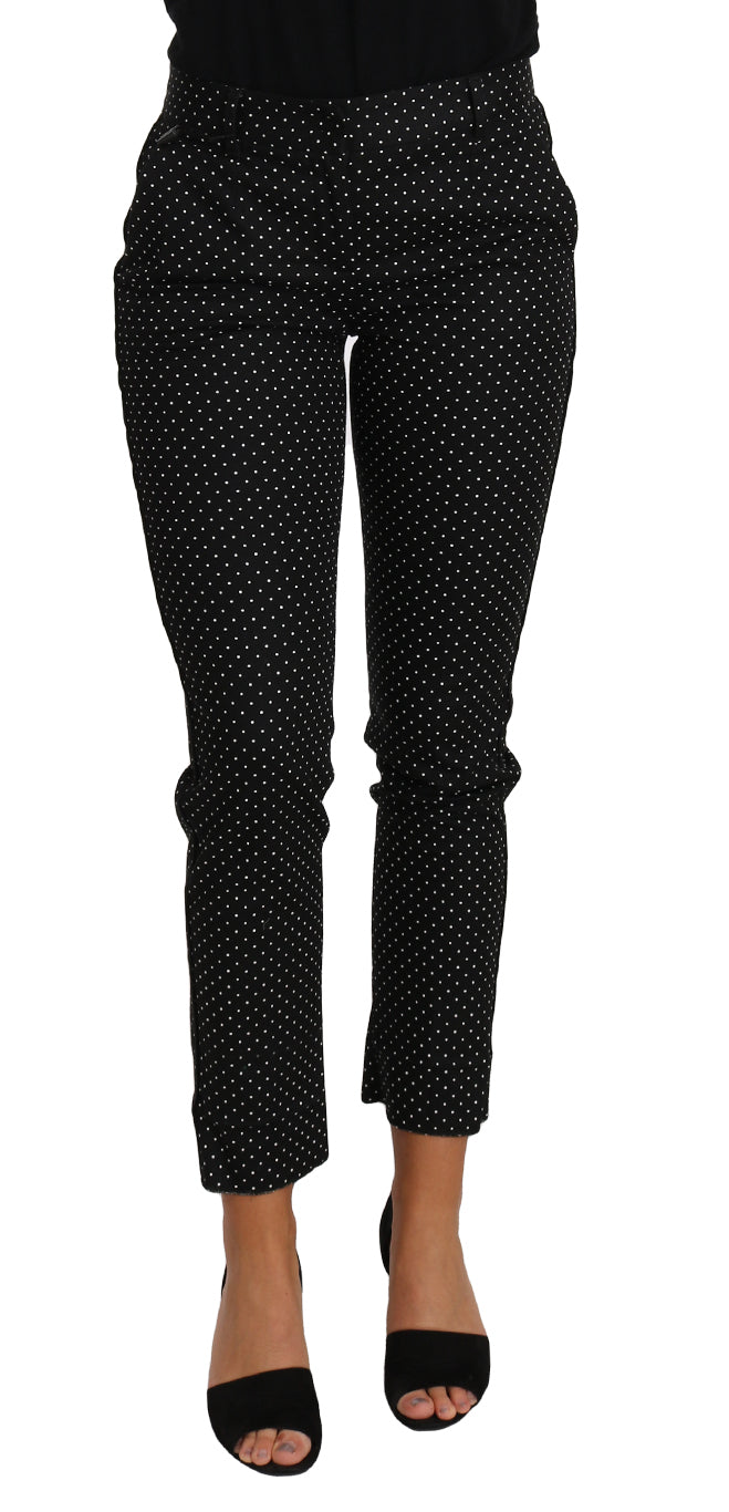 Dolce & Gabbana Black Dress Polka Dot Cropped Straight Pants | Regal Royce