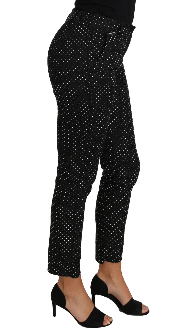 Dolce & Gabbana Black Dress Polka Dot Cropped Straight Pants | Regal Royce