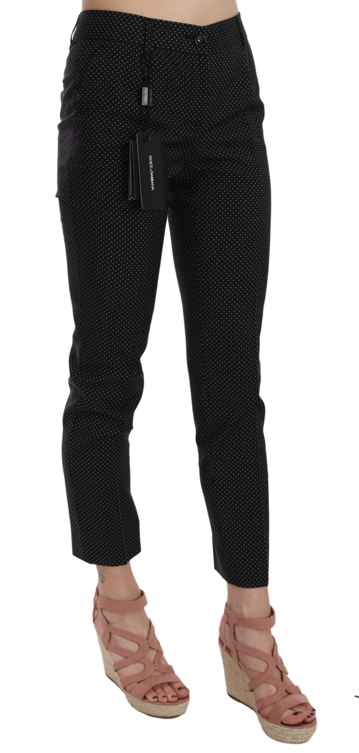 Dolce & Gabbana Polka Dot Slim Capri Trousers Tapered Pants | Regal Royce